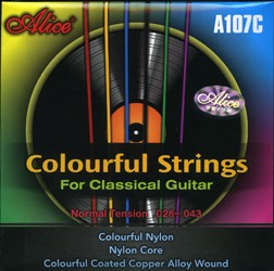 סט מיתרים צבעוני לגיטרה קלאסית אליס ALICE A-107C CLASSIC SET
