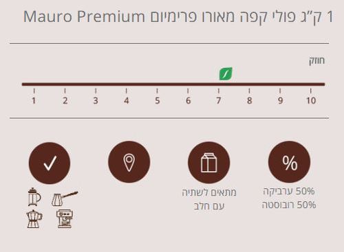 1 ק”ג פולי קפה מאורו פרימיום Mauro Premium