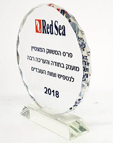 מגן הוקרה מקריסטל דגם חמניה