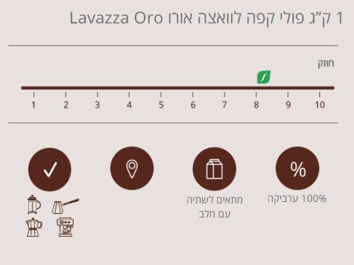 3 ק”ג פולי קפה לוואצה אורו Lavazza Oro