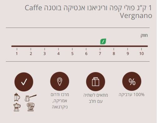 3 ק”ג פולי קפה וריניאנו אנטיקה בוטגה Caffe Vergnano Anticabottega 