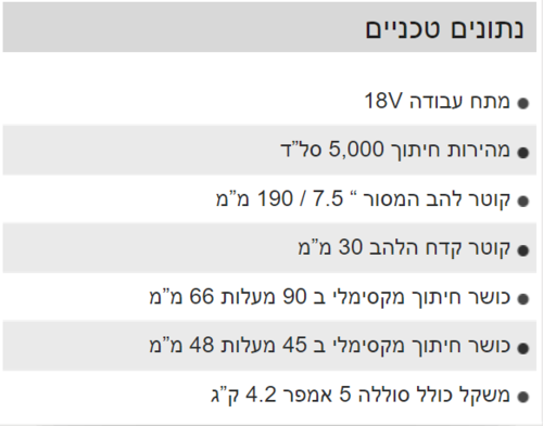 מסור עגול נטען 