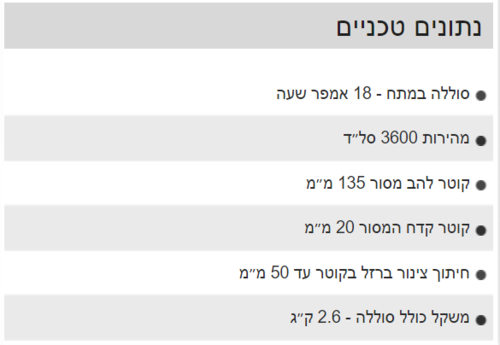 מסור עגול למתכת 18V ליתיום