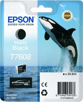 דיו למדפסת Epson Matte Black T7608 P600