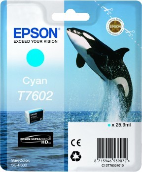דיו למדפסת Epson Cyan T7602 P600 