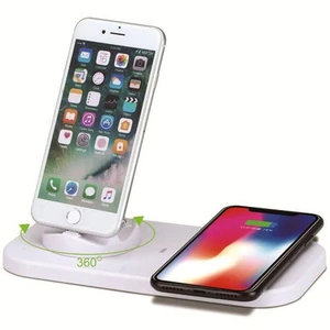 עמדת טעינה אלחוטית + קבועה לניידים iPhone/Type-C/Android