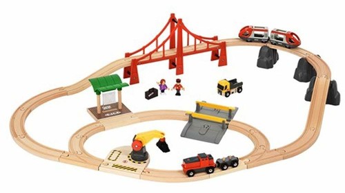 סט ענק של רכבת עם קטר חשמלי, גשר, מחסום ומנוף 37 חלקים 33924