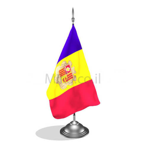 דגלון אנדורה - Andorra mini flag *תמונה לצורך הדמיה בלבד*