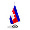 דגלון קמבודיה - Cambodia mini flag *תמונה לצורך הדמיה בלבד*