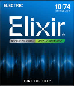 סט מיתרים לחשמלית 8 מיתרים ELIXIR OPTIWEB 19062 10-74