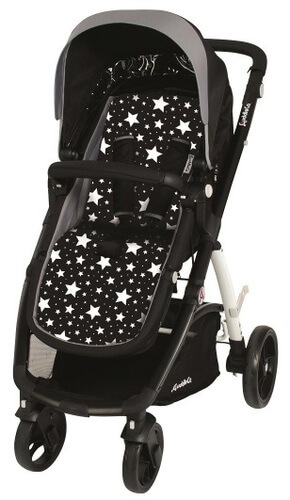 מזרון וריפודית לעגלה או טיולון Baby Boss Comfi Cush כוכבים שחור