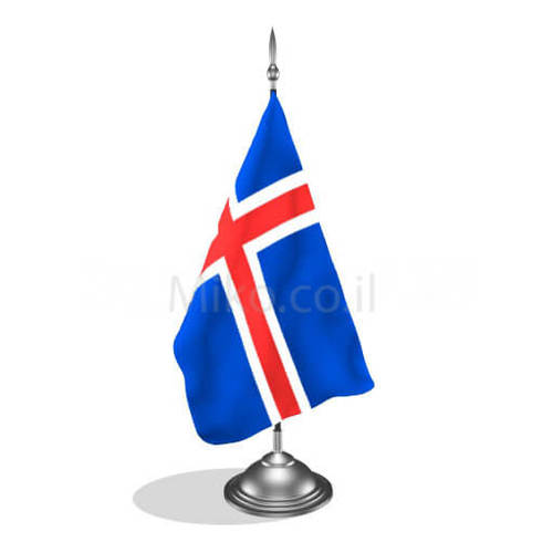 דגלון איסלנד - Iceland mini flag *תמונה לצורך הדמיה בלבד*