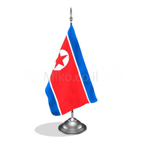 דגלון צפון קוריאה - North Korea mini flag *תמונה לצורך הדמיה בלבד*