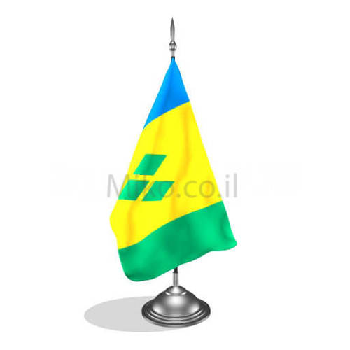 דגלון סנט וינסנט והגרנדינים - Saint Vincent and the Grenadines mini flag *תמונה לצורך הדמיה בלבד*