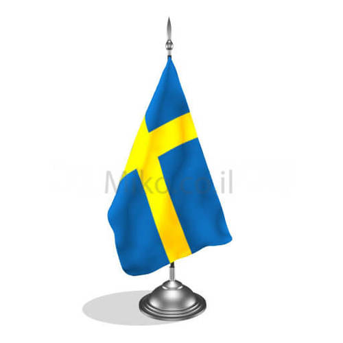 דגלון שוודיה - Sweden mini flag *תמונה לצורך הדמיה בלבד*