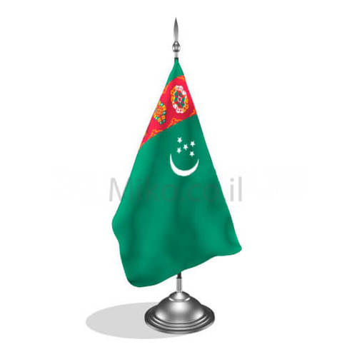 דגלון טורקמניסטן - Turkmenistan mini flag *תמונה לצורך הדמיה בלבד*