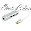 מתאם רשת ל USB  הכולל מפצל USB וחיבור לכבל רשת