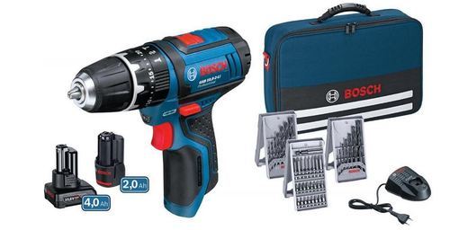 מברגה/מקדחה 12V + שתי סוללות 2.0AH/4.0AH