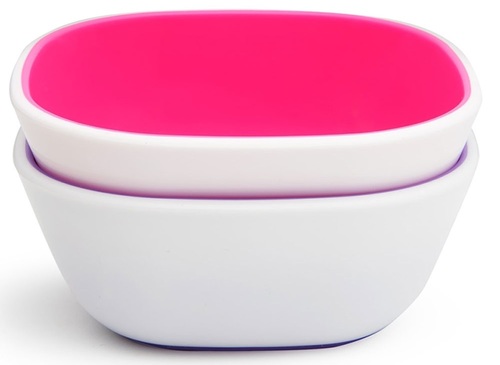זוג קערות אוכל עמוקות לפעוט עם תחתית מונעת החלקה Splash - סגול/ורוד