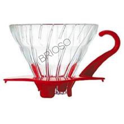 דריפר זכוכית לחליטת קפה 01 HARIO V60 red