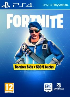 PS4 FORTNITE ROYALE BOMBER SKIN + 500 V-BUCKS
