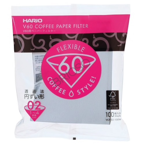 פילטר נייר HARIO V60 גודל 02