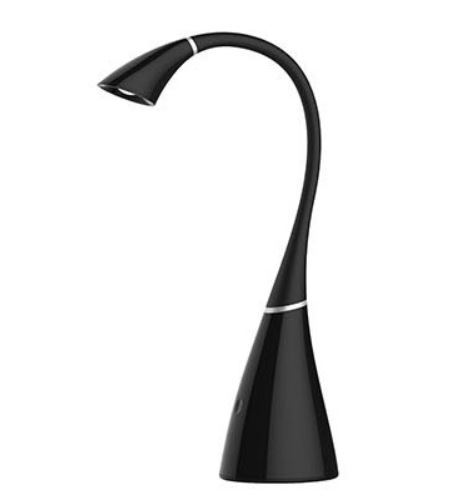 מנורת שולחן לד LUCCA 5W שחור + שקע USB לטעינה