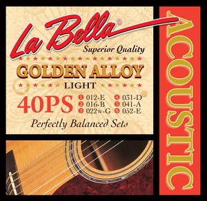 מיתרים לאקוסטית La Bella 40PS GOLDEN ALLOY – LIGHT