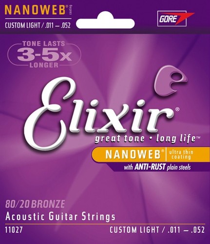 מיתרים לאקוסטית Elixir Nanoweb 11027 .011-0.52