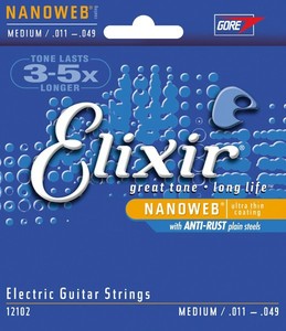 מיתרים לחשמלית Elixir NanoWeb 12102 .011-.049