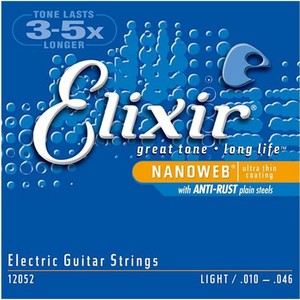 מיתרים לחשמלית Elixir NanoWeb 12077 .010-.046