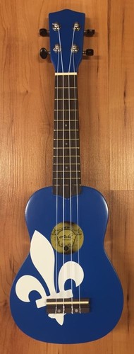 יוקללה סופרן כחול עם עיטור גרפי לבן  ALOHA UK-300R
