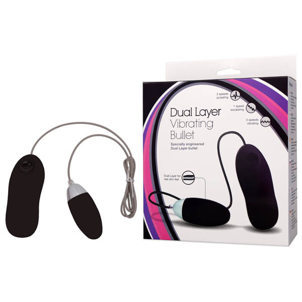 ביצת רטט עוצמתית מסיליקון  Seven Creations- Dual Layer Vibrating Bullet בצבע שחור