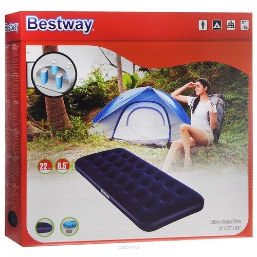 מזרן מתנפח יחיד עם קטיפה  67000 Bestway
