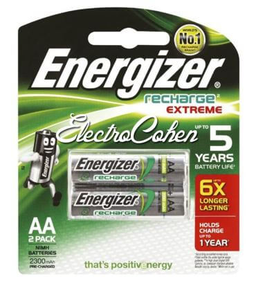 זוג סוללות נטענות 2300MAH Energizer AA 