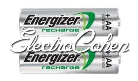 זוג סוללות נטענות 2300MAH Energizer AA 