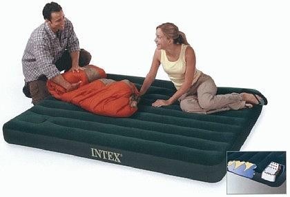 מזרון זוגי מתנפח עם משאבה בילד אין INTEX