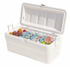 צידנית קשיחה גדולה שומרת קור 5 ימים 95 ליטר RUBBERMAID