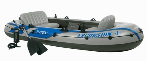 סירת גומי מתנפחת חדשה ל- 4 אנשים EXCURSION כולל משוטים ומשאבה INTEX 68324