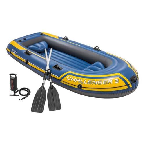 סירת גומי מתנפחת חדשה +משוטים ומשאבה לשלושה Intex Challenger 3 דגם 68370