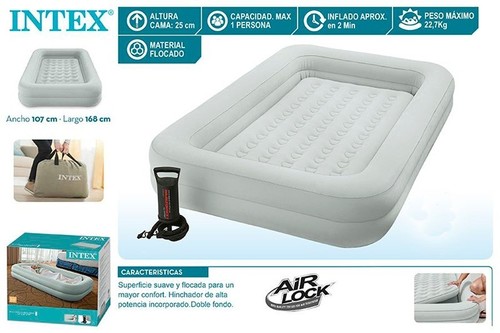 מזרון מתנפח לילדים עם מסגרת בטחון +משאבה 66810 INTEX