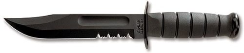 KA-BAR - סכין קאבר פלסים משוננת BLACK FIGHTING + P.S