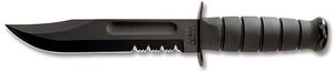 KA-BAR - סכין קאבר פלסים משוננת BLACK FIGHTING + P.S