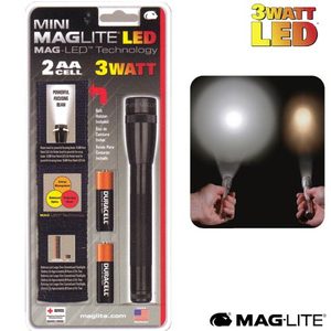 פנס MAGLITE מקצועי עם תאורת LED 2 מאיר ל 141 מטר דגם MINI MAGLITE LED 2 AA