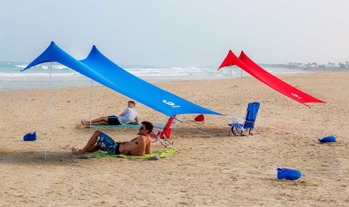 ציליית חוף ענקית ל 10-15 אנשים גודל  3.6x6 מ' מבית Guro - צבע כחול