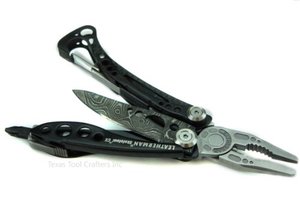 פלאייר משולב עם נרתיק מבד Leatherman SKELETOOL DAMASCUS