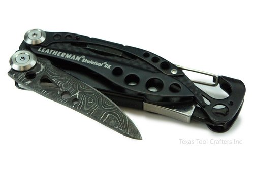 פלאייר משולב עם נרתיק מבד Leatherman SKELETOOL DAMASCUS