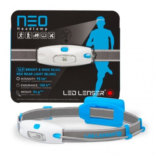 פנס-ראש לריצה וטיולים NEO כחול לד לנסר 90 לומנס LED LENSER