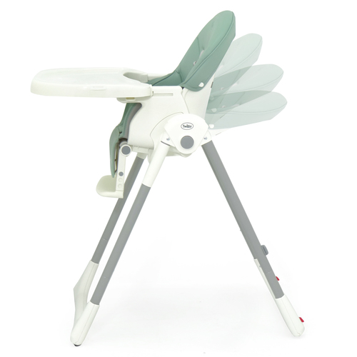 כסא אוכל לילדים Delicious בריפוד דמוי עור, מצבי שכיבה וגובה - ירוק