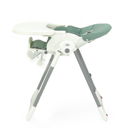 כסא אוכל לילדים Delicious בריפוד דמוי עור, מצבי שכיבה וגובה - ירוק
